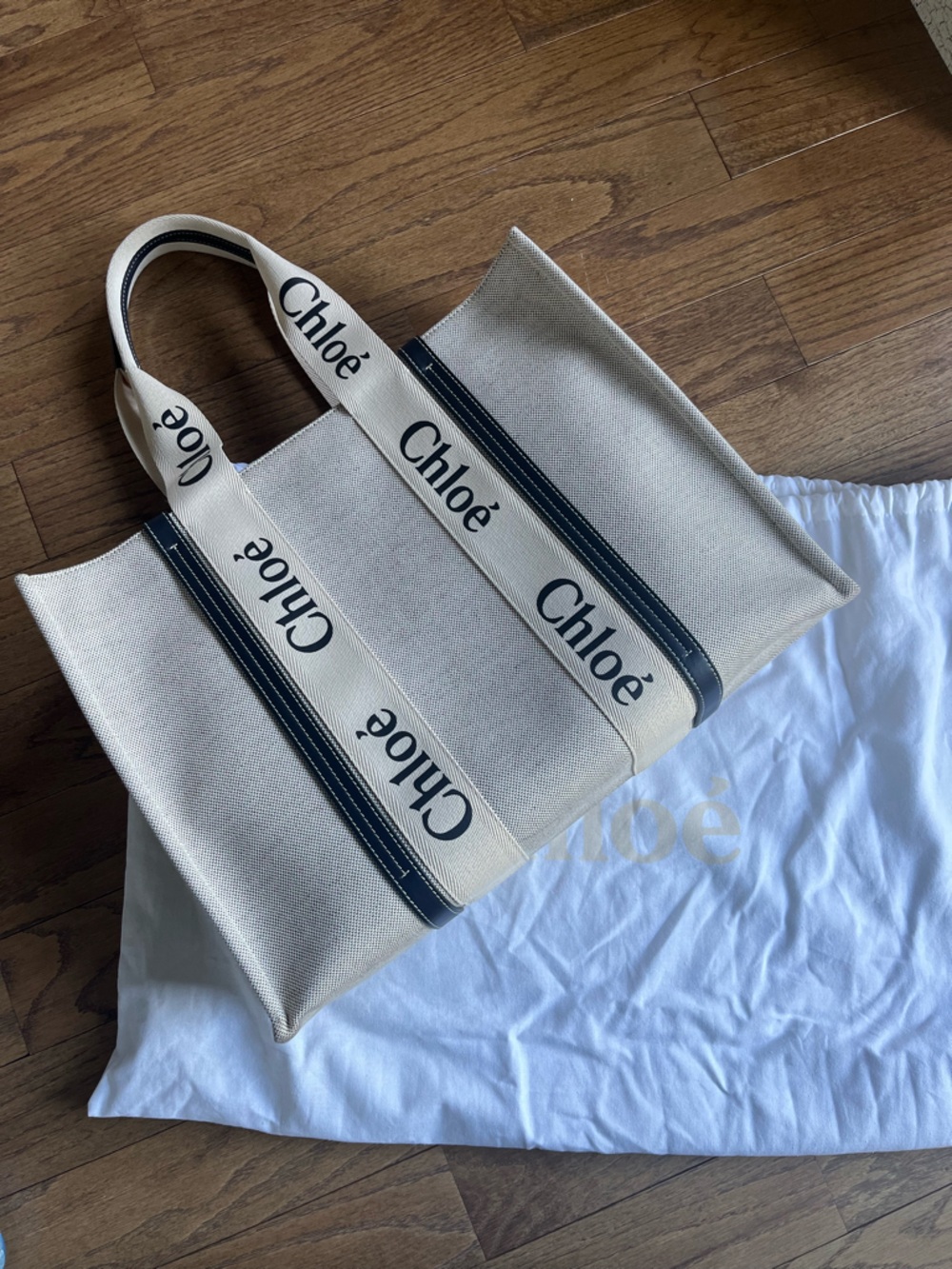 Chloe Large Woody Tote Bag - Linen - Picture 2 of 7